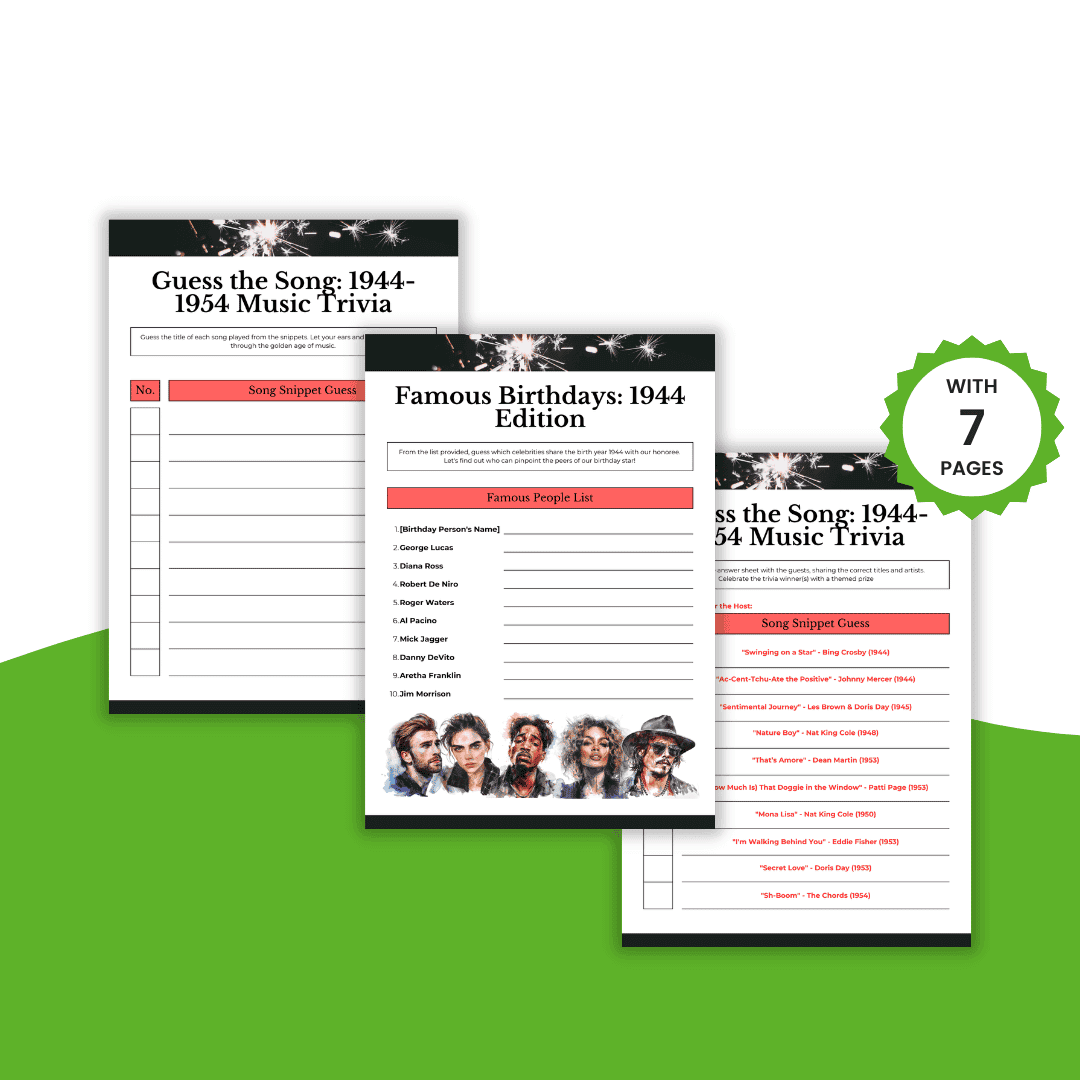 80th Birthday Party Game Images