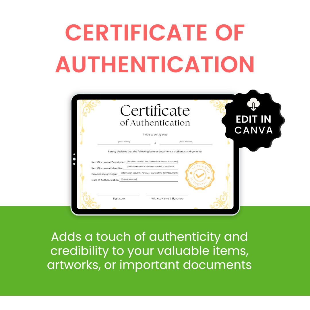 Certificate Of Authentication