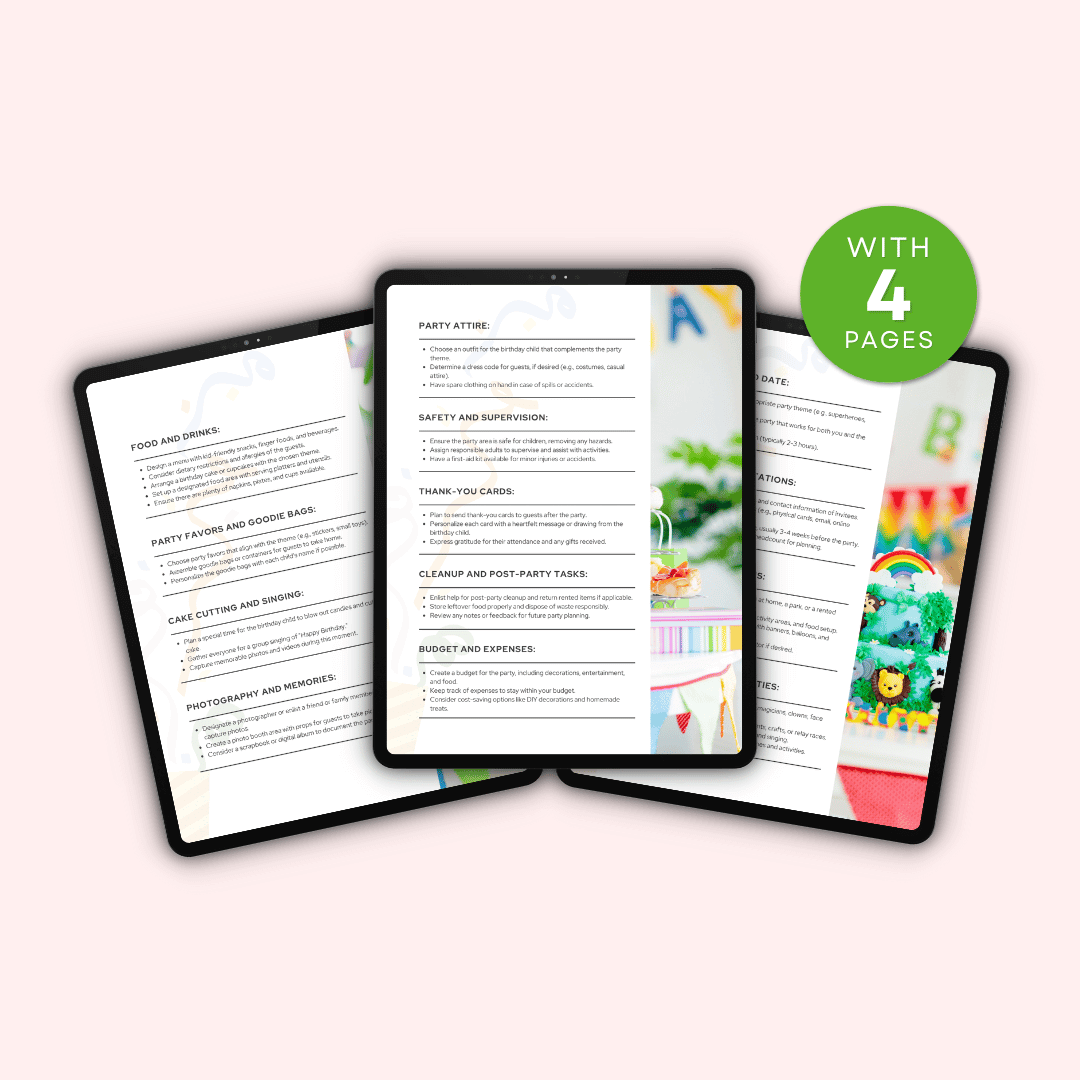 Childrens Party Planning Checklist Images