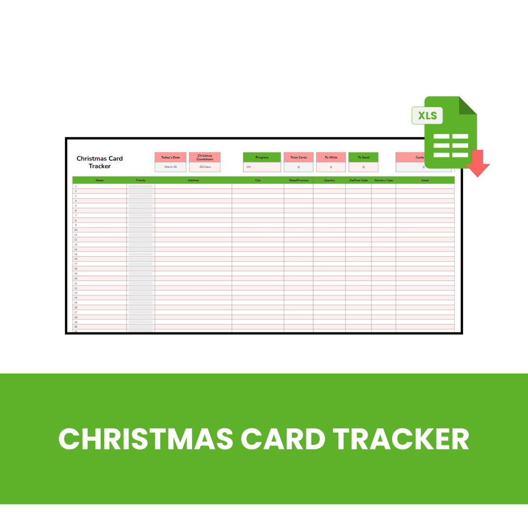 Christmas Card Tracker