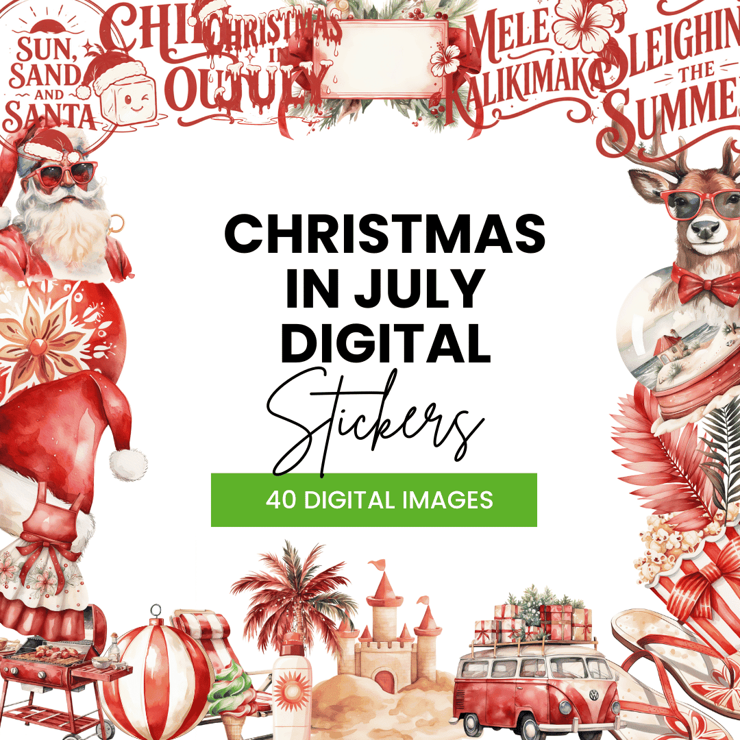 Christmas in July Digital Stickers Template
