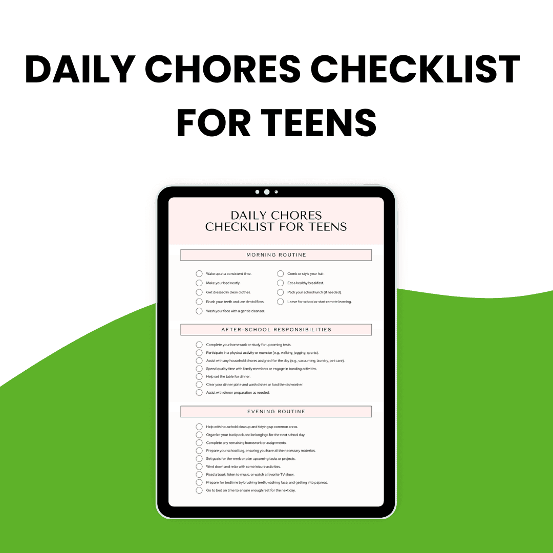 Daily Chores Checklist For Teens