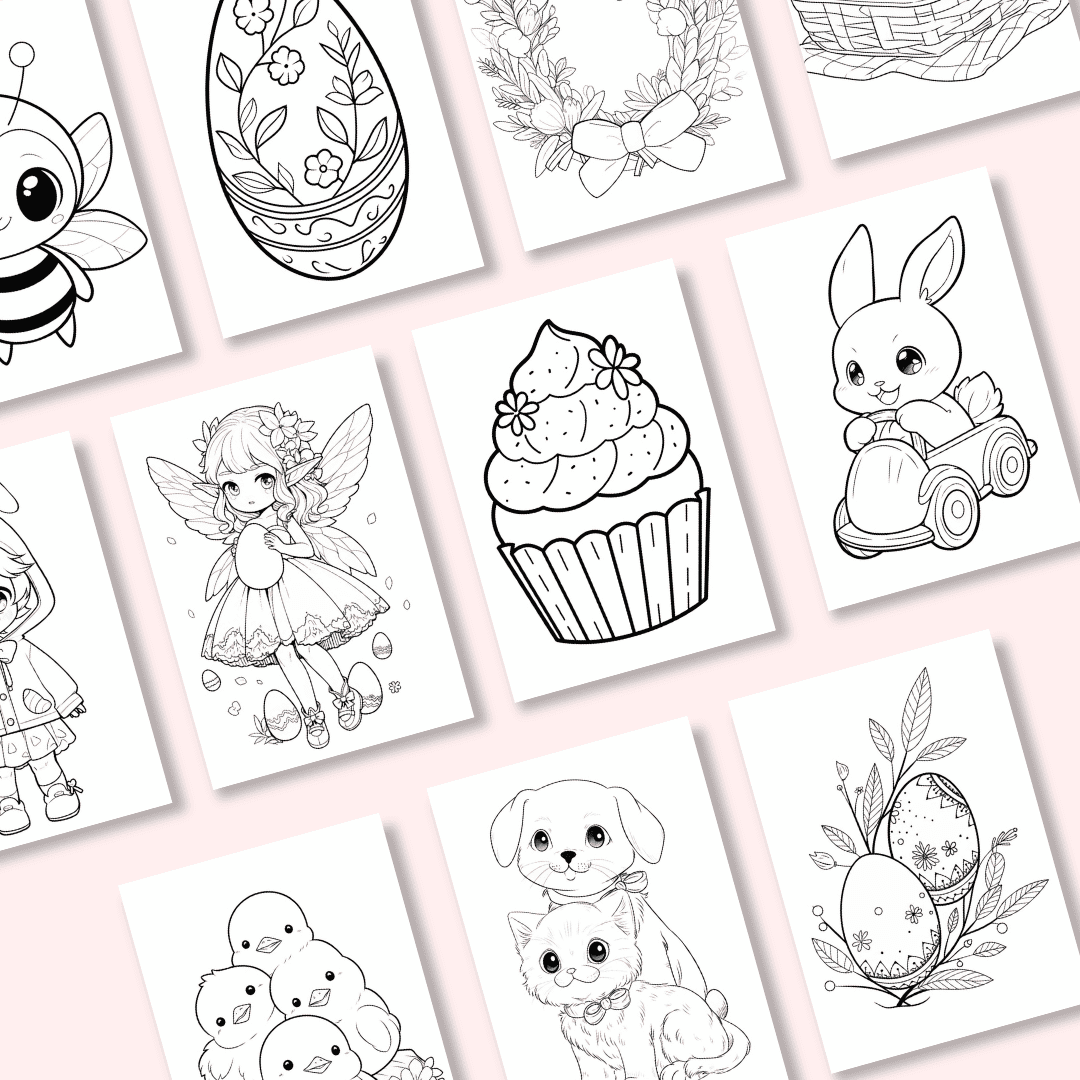 Easter Coloring Book Template
