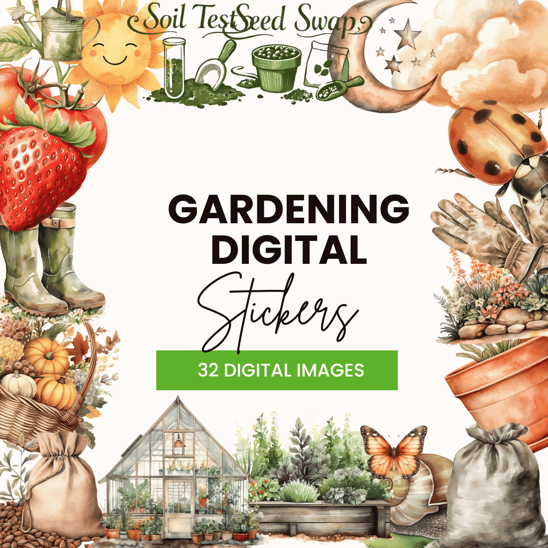 Gardening Digital Stickers Template