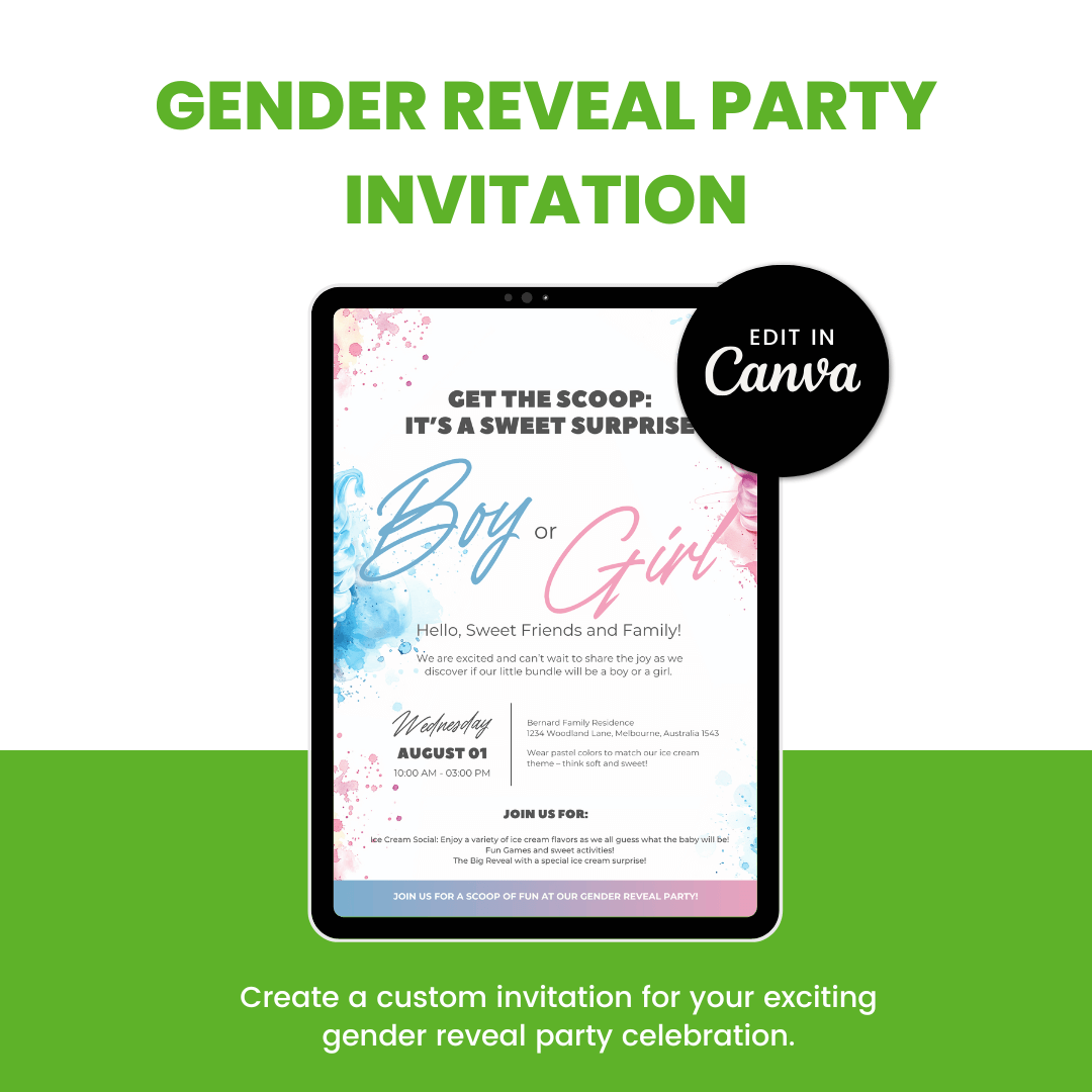 Gender Reveal Party Invitation