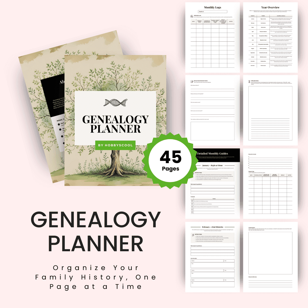 Genealogy Planner 45 pages