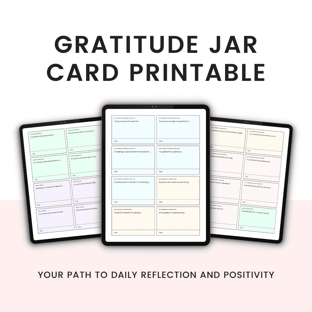 Gratitude Jar Card Printable