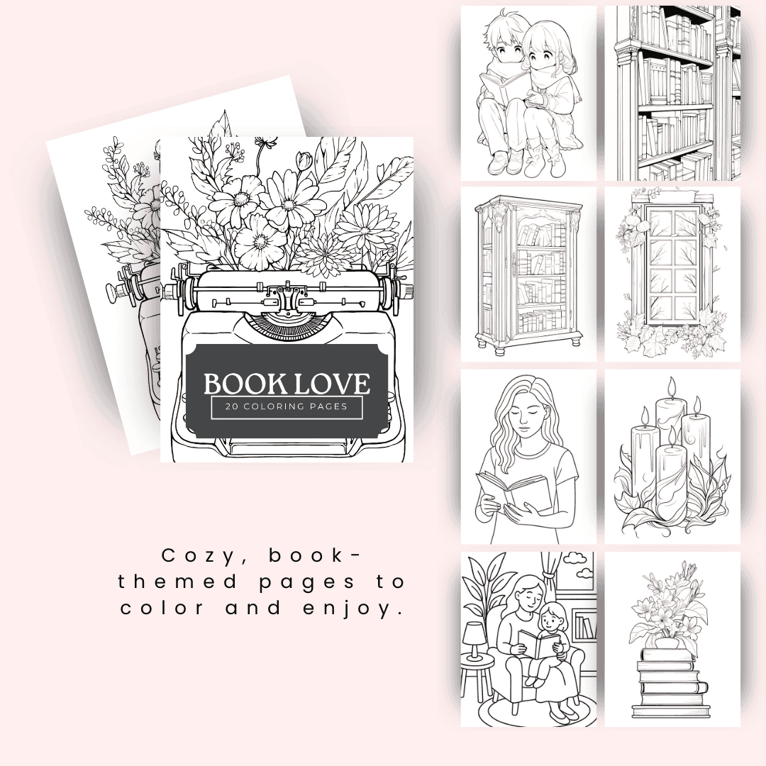 Book Love COloring Book Mock up 1