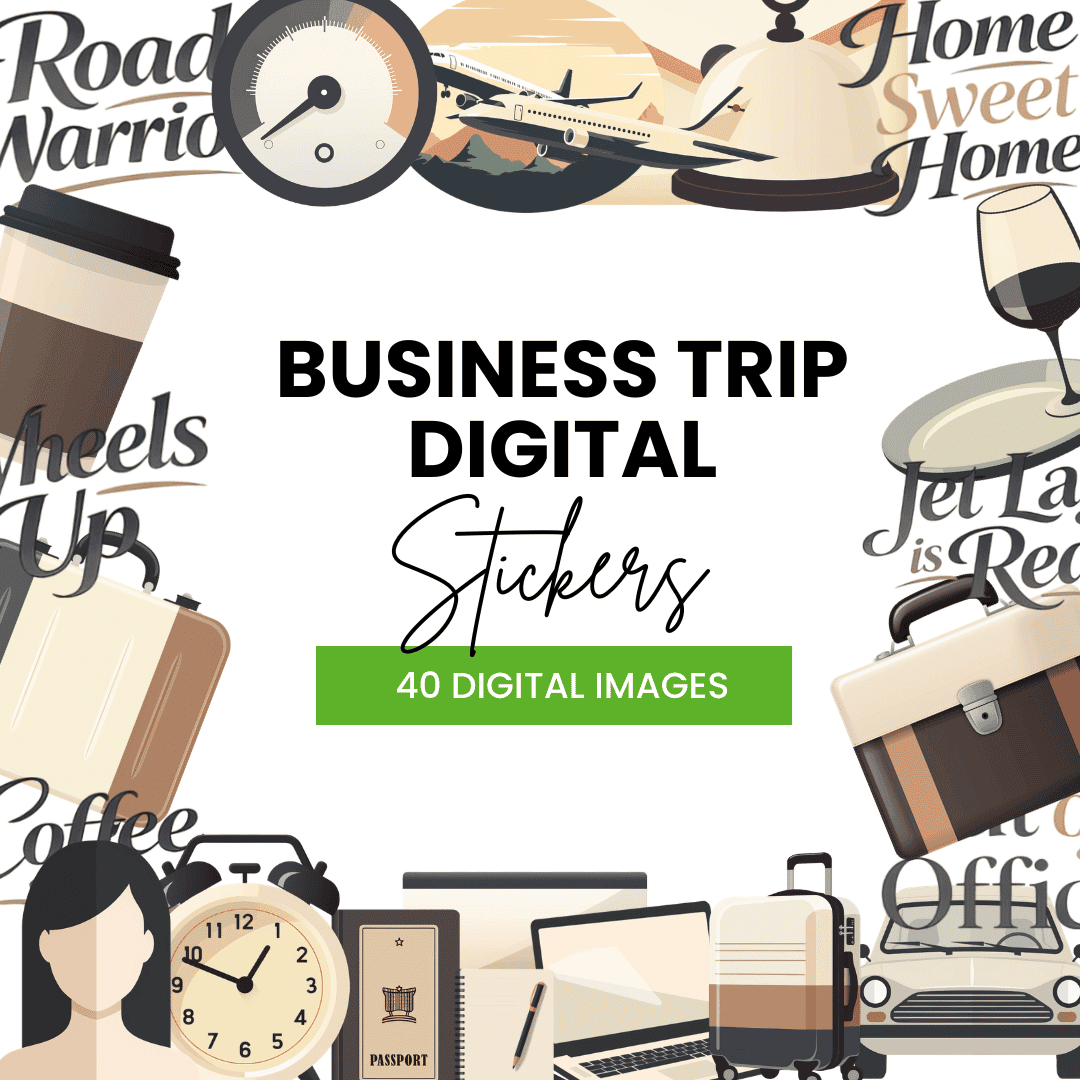 Business Trip Digital Stickers Mock up