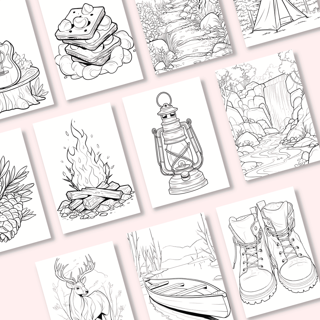 HobbyScool Camping Coloring Book Mockup