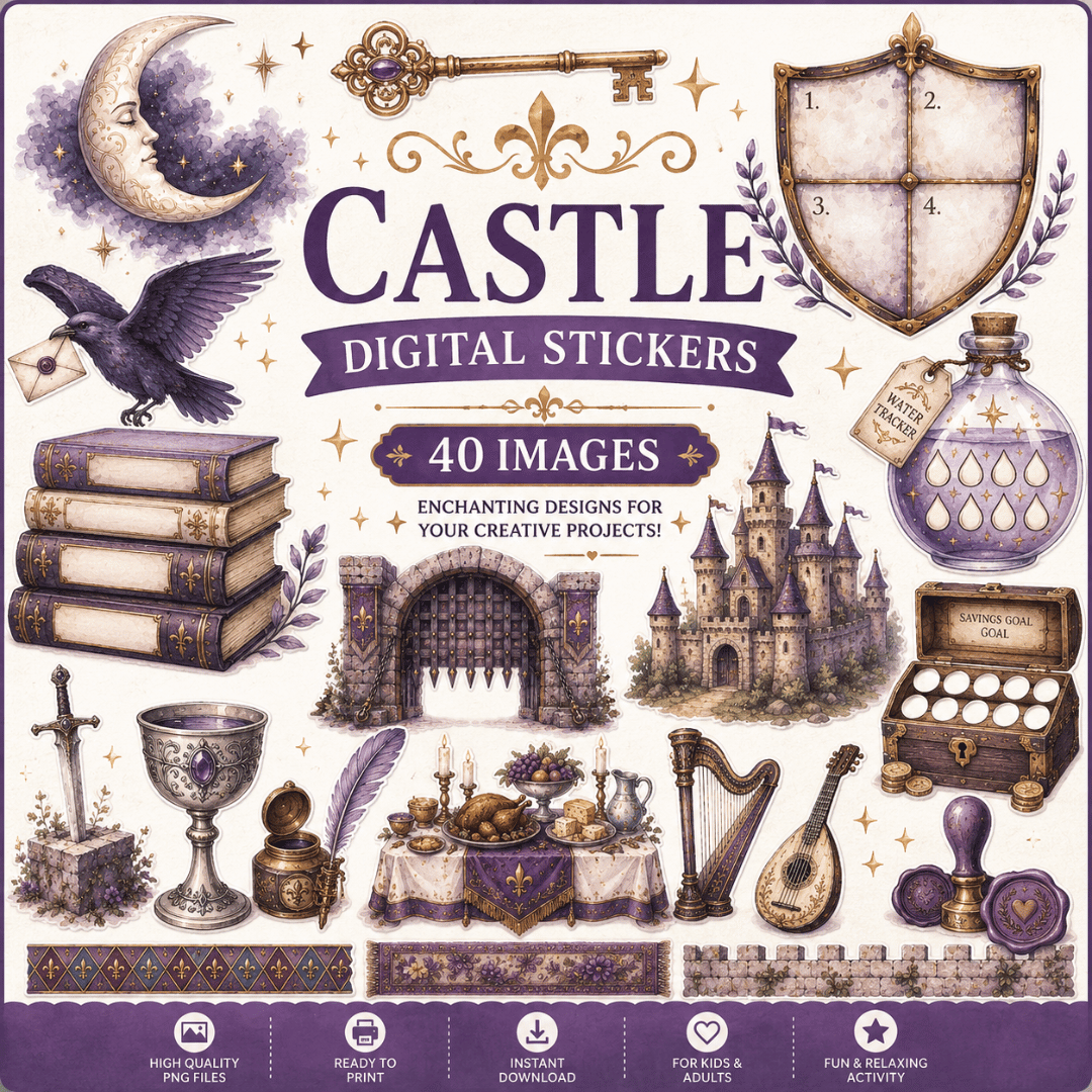 Castle Digital Stickers Template