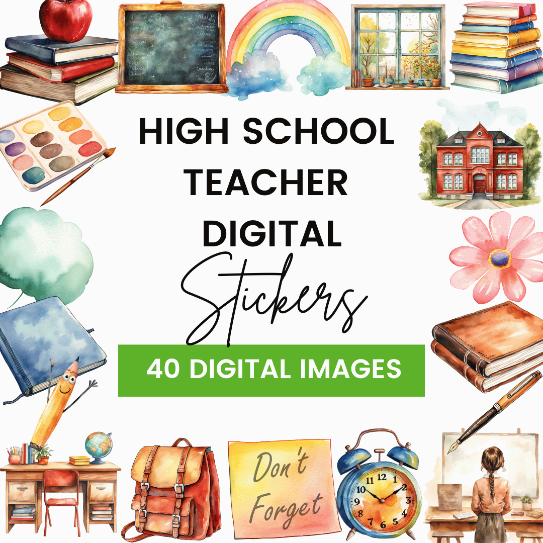 High School Teacher Digital Stickers Template
