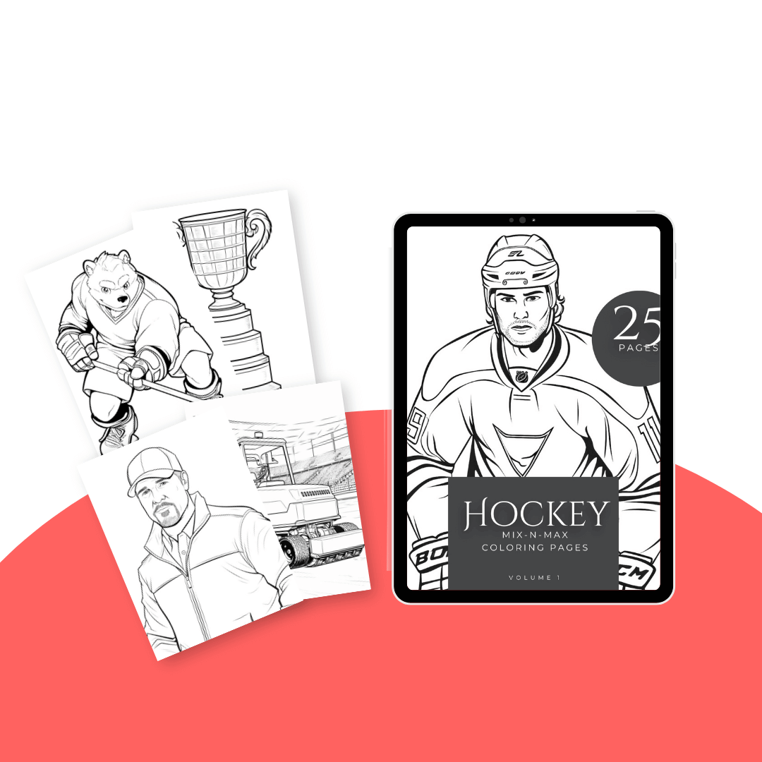 Hockey Coloring Book Mock up