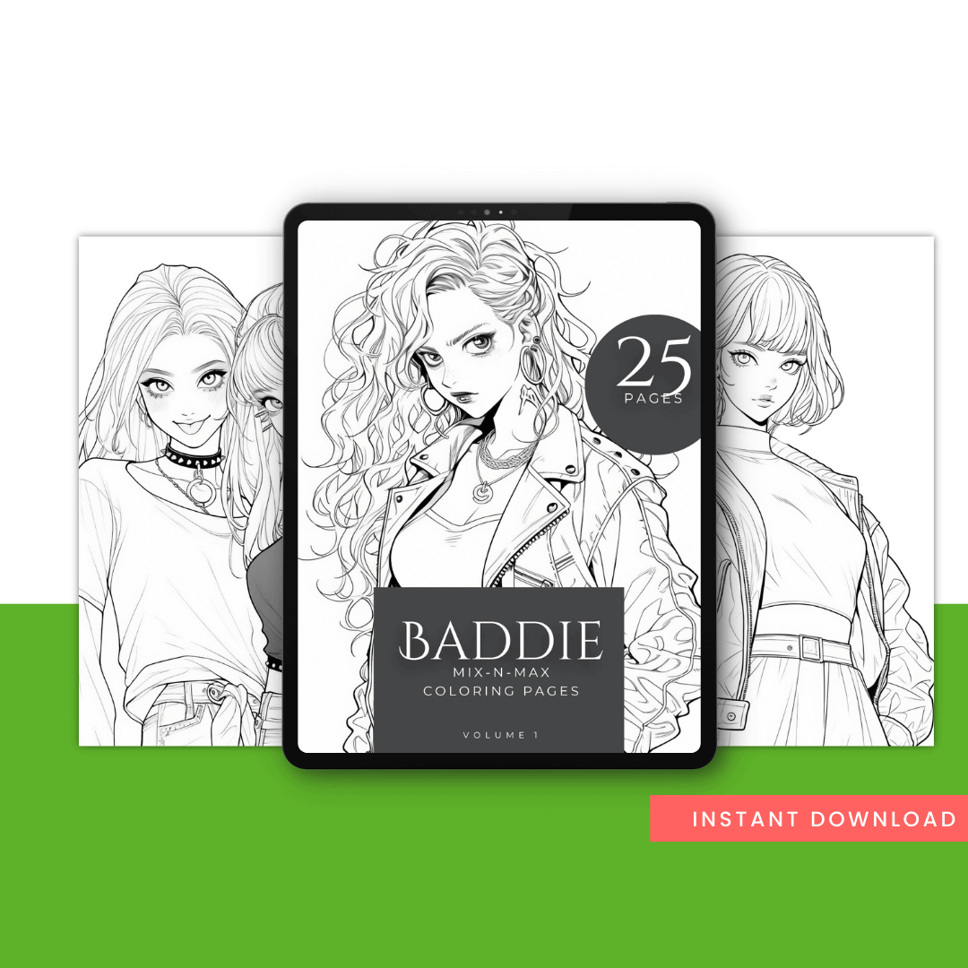 Rebel Girl Coloring Book Mock up 2