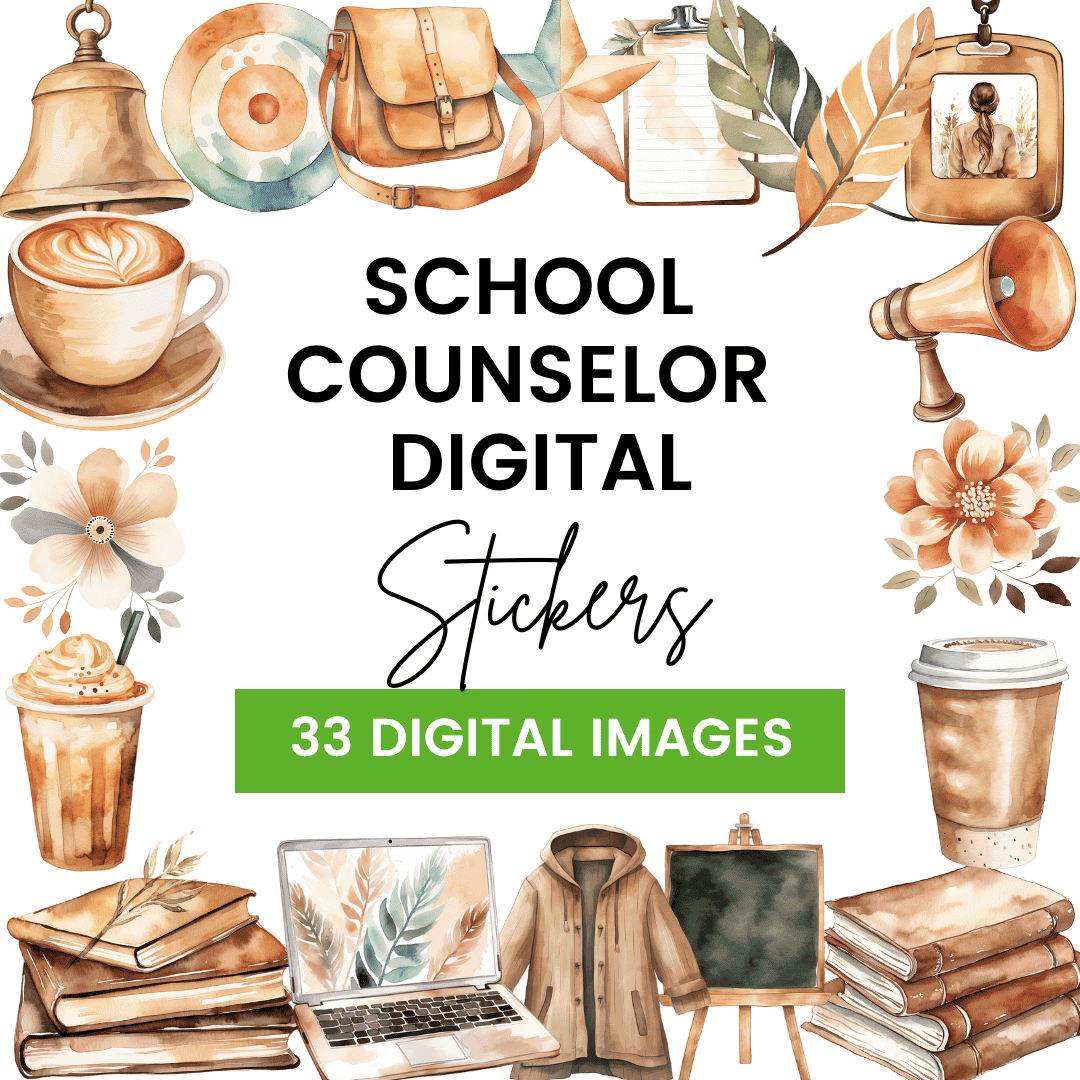 School Counselor Digital Stickers Mock up