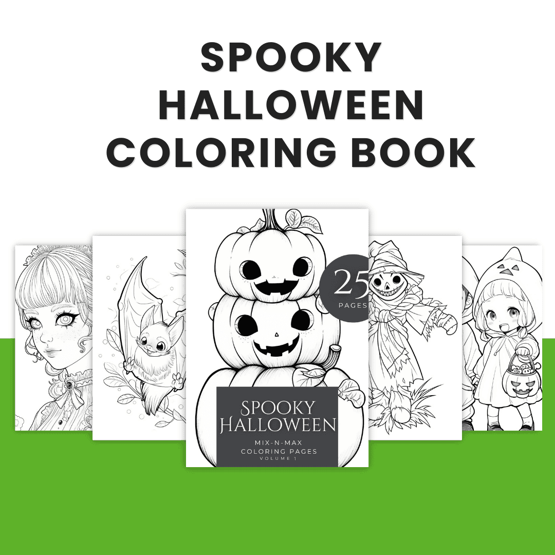 Spooky Halloween Coloring Book Template 2