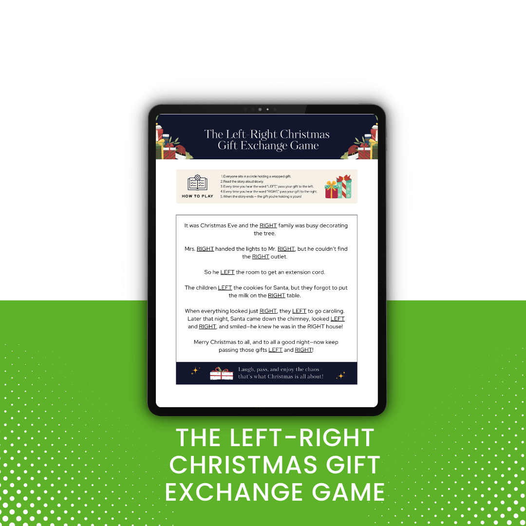 The Left-Right Christmas Gift Exchange Game Mock up