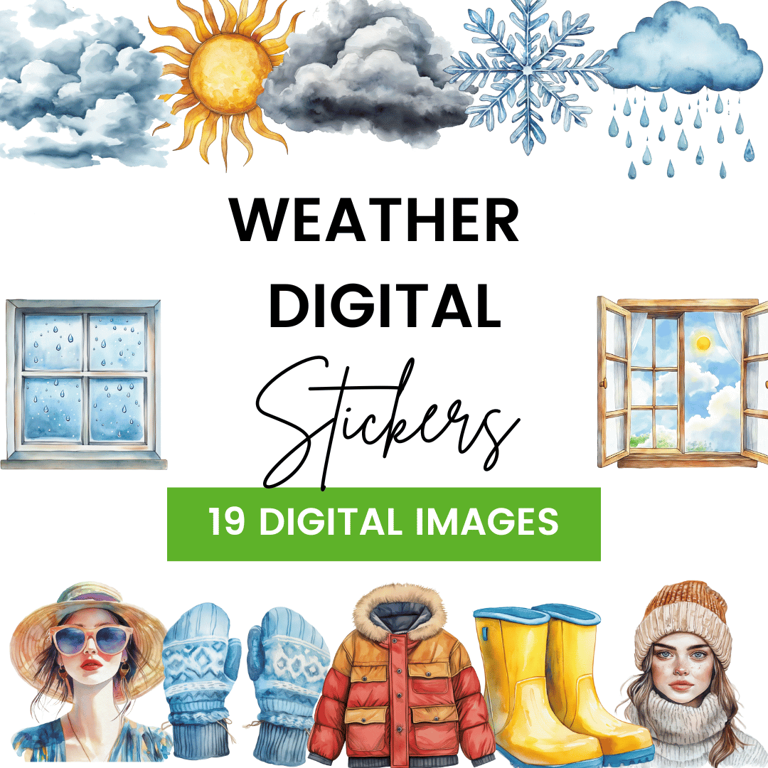 Weather Digital Stickers Template