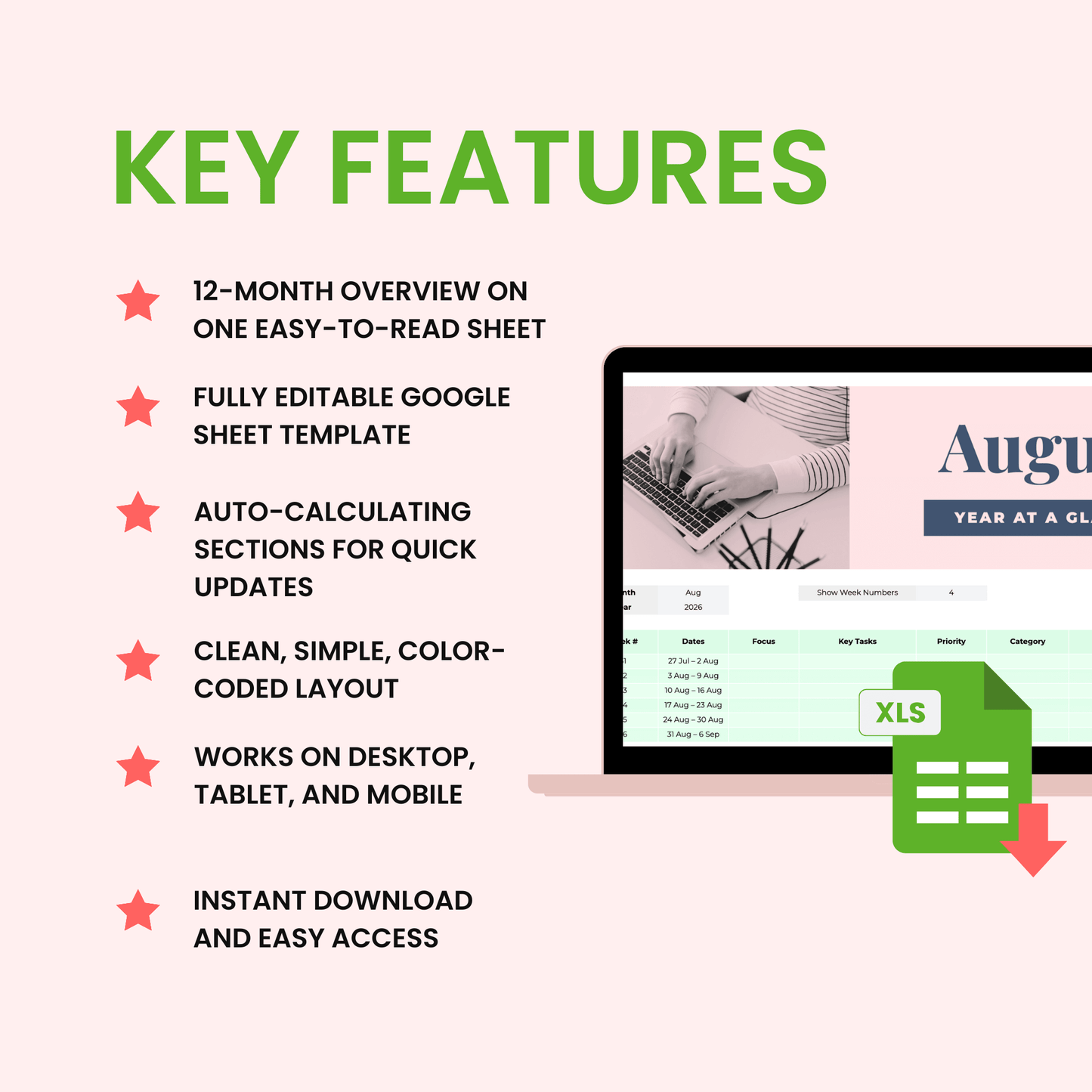 Year At A Glance Google Sheet Mock up 1