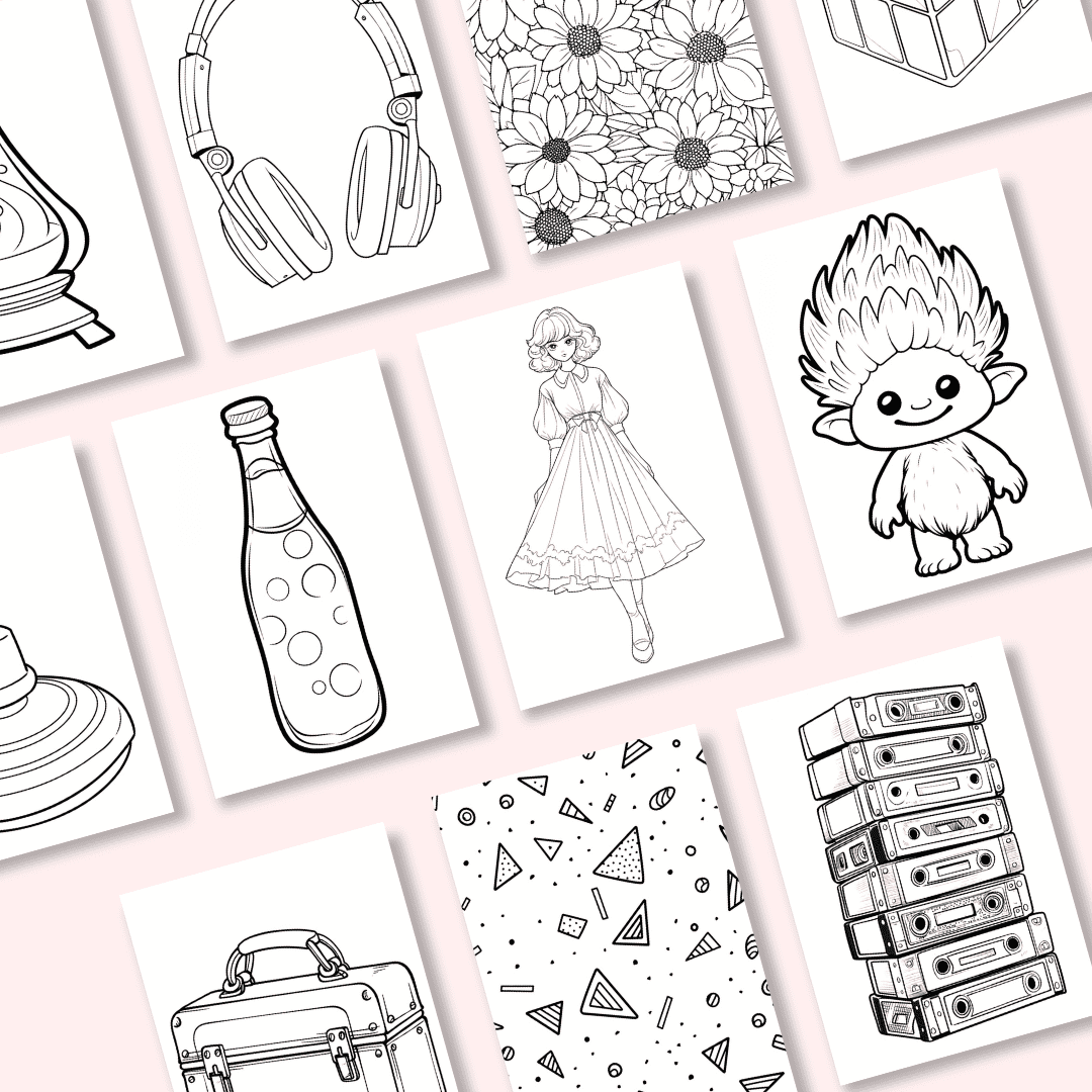 HobbyScool Throwback to the Past Coloring Book Mockup 2