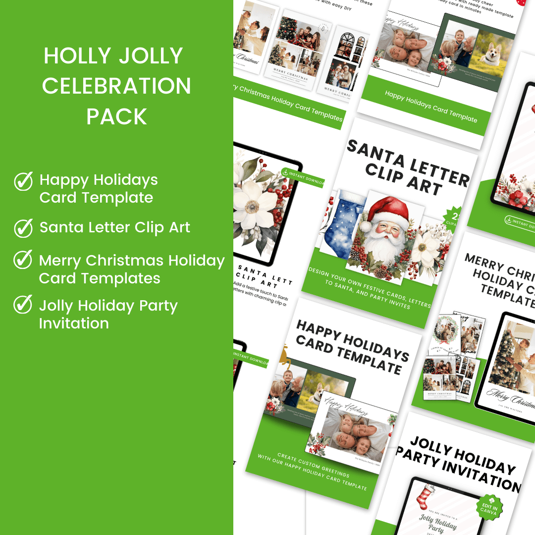 Holly Jolly Celebration Pack Templates