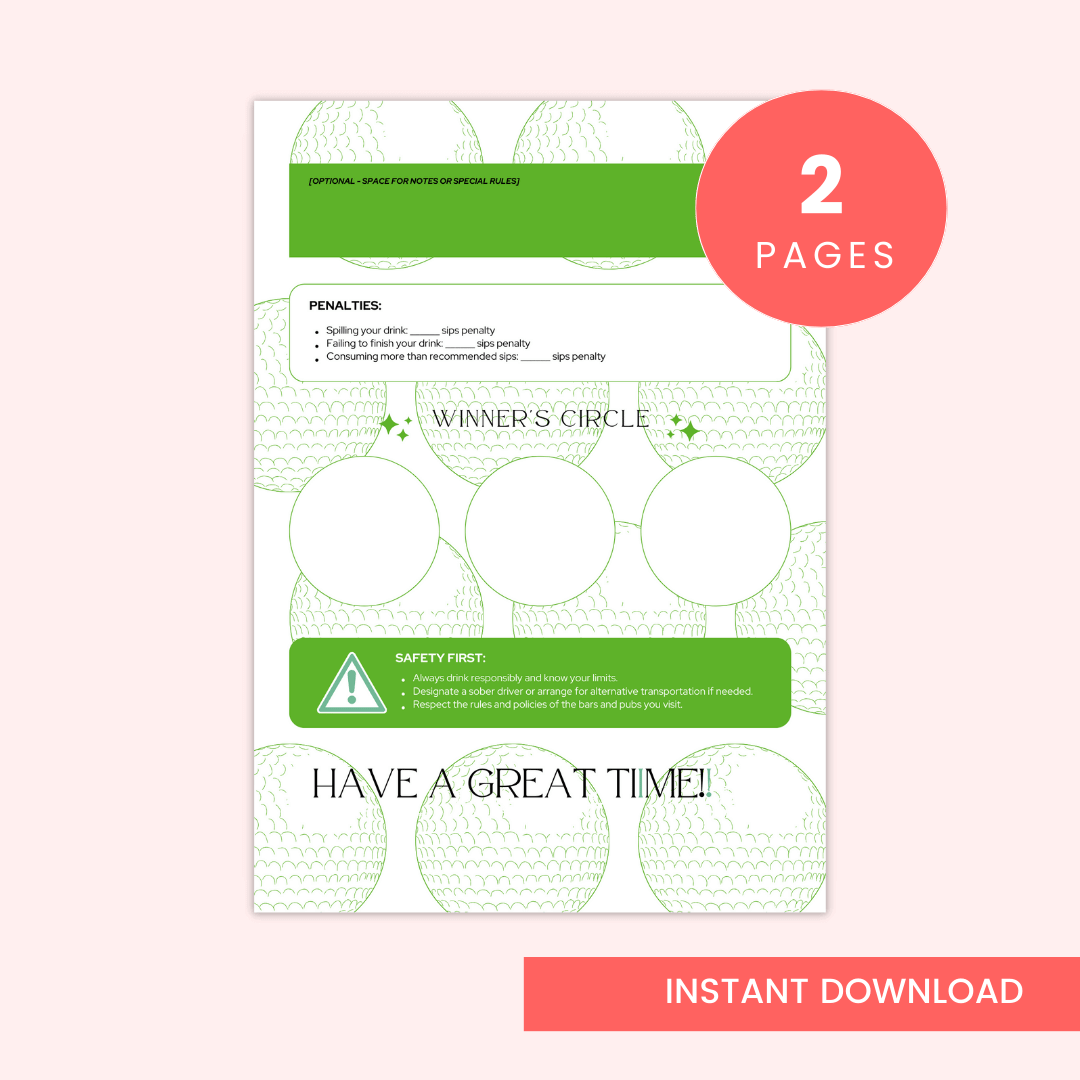 Pub Golf Scorecard Image