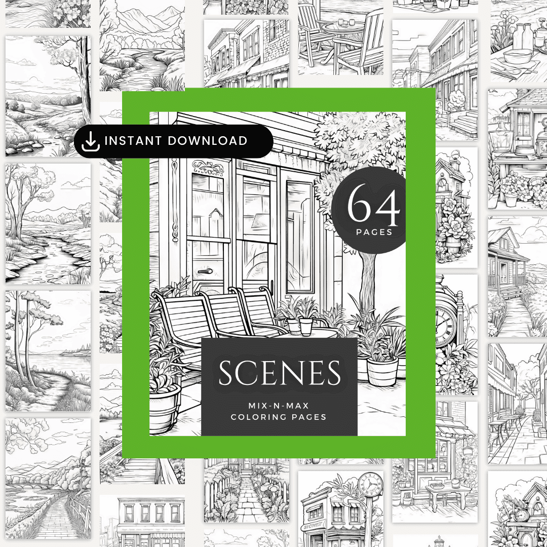Scenes Coloring Book HobbyScool