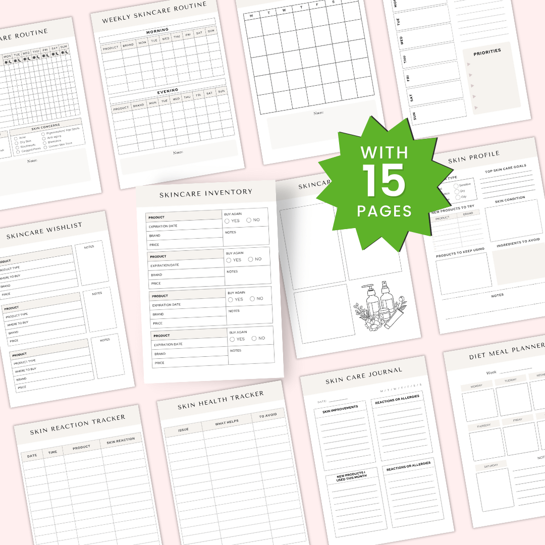 Skin Care Routine Planner Template Images