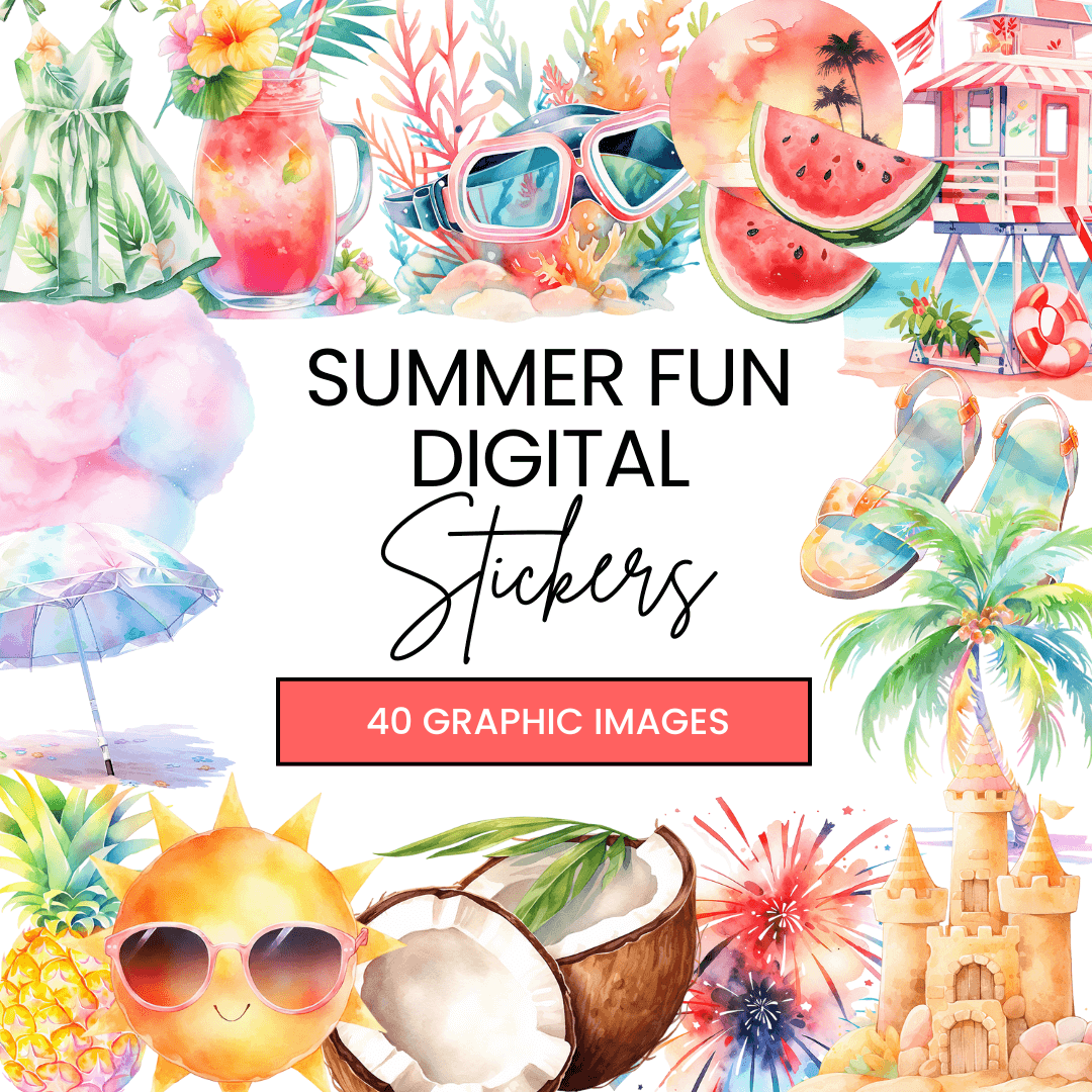 Summer Fun Digital Stickers