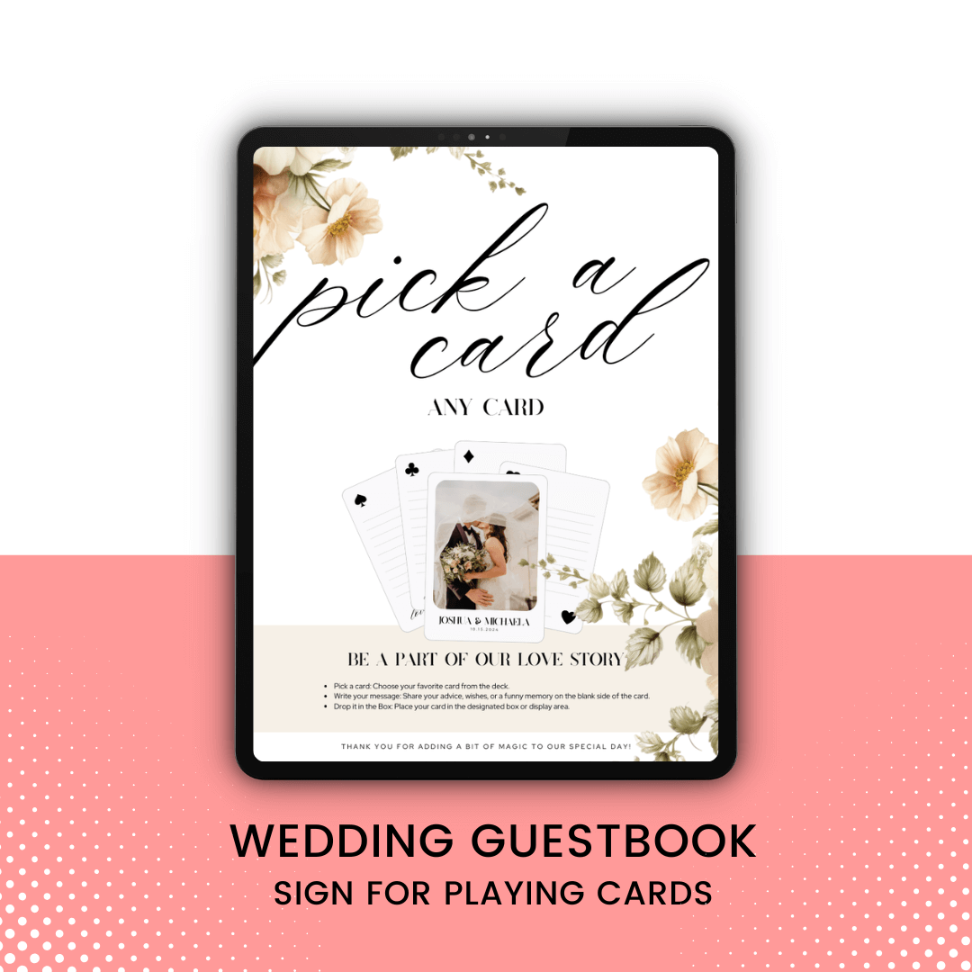 Wedding Guestbook Sign For Playing Cards