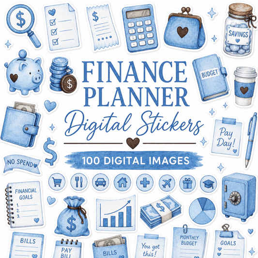 Finance Planner digital stickers for budgeting