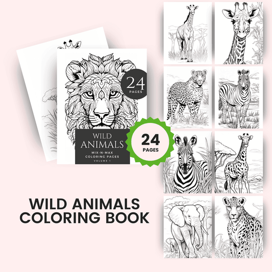 African Wild Animals Coloring Book HobbyScool