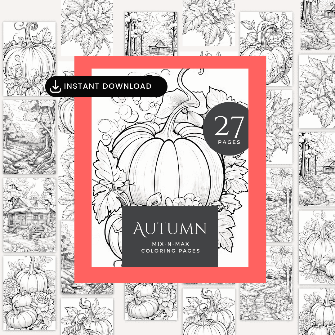 Autumn Adult Coloring Pages – HobbyScool