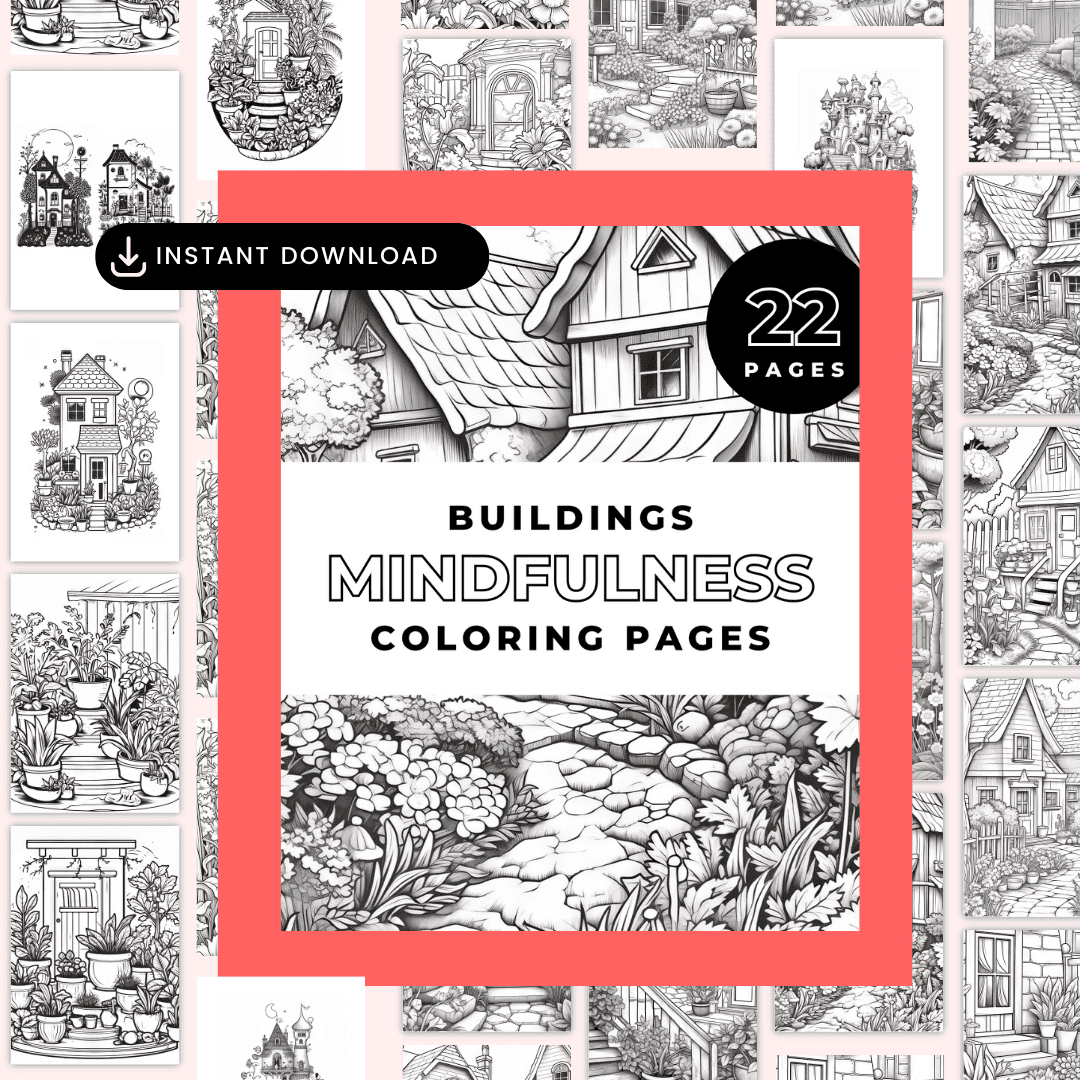 Buildings Mindfulness Coloring Pages
