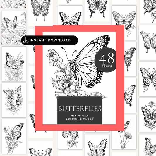 Butterflies Coloring Book HobbyScool