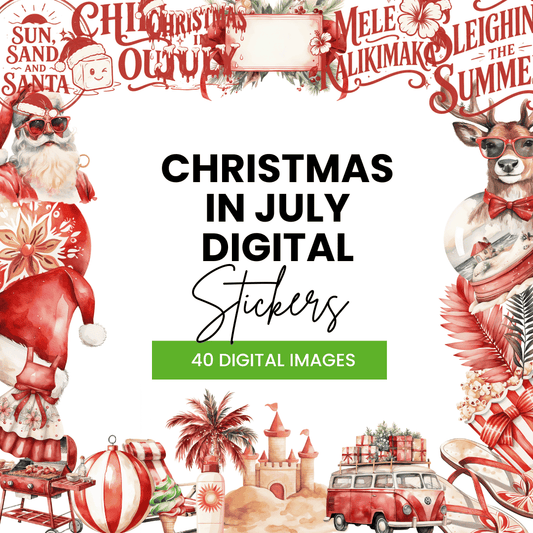 Christmas in July Digital Stickers Template