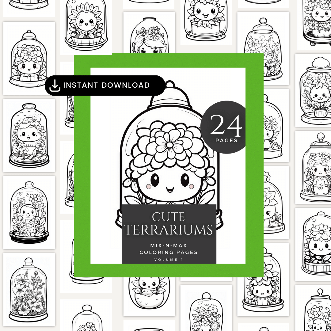 Cute Terrariums Coloring Book HobbyScool