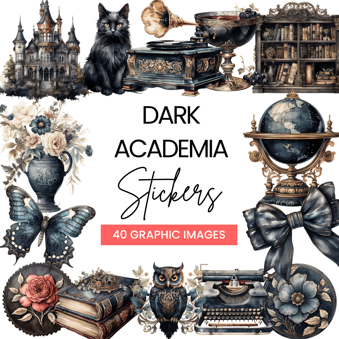 Dark Academia Digital Stickers – HobbyScool