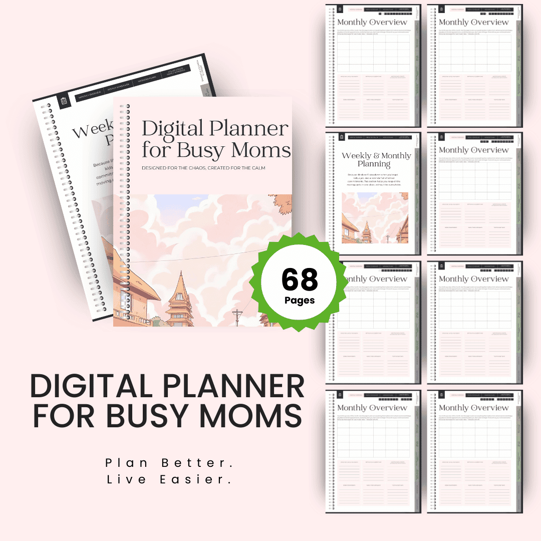Digital Planner for Busy Moms Mock up