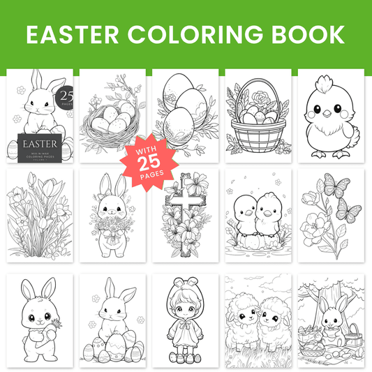 Easter Coloring Book Mockup