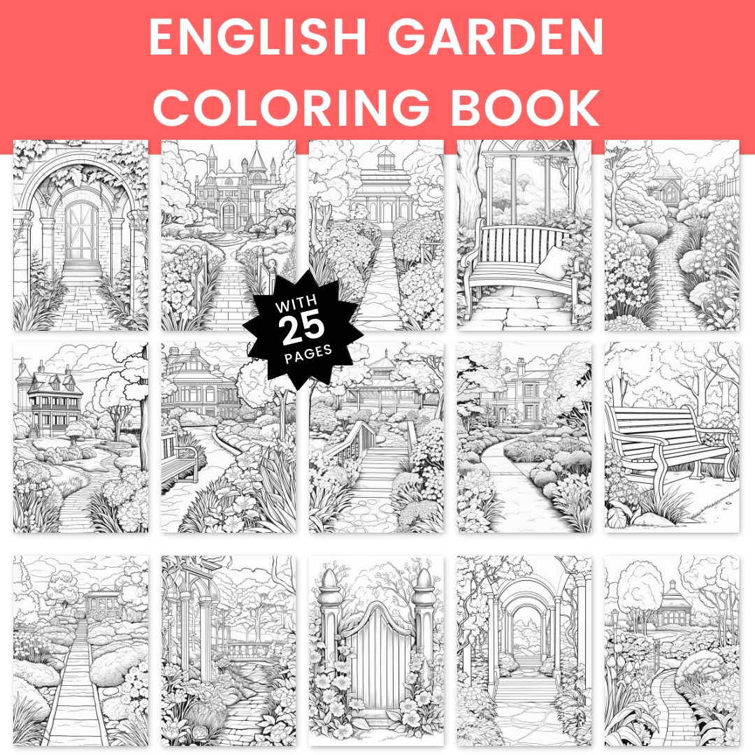 English Garden Coloring Book