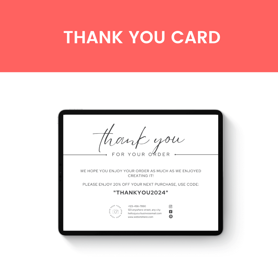 Etsy Shop Starter Kit Thank You Card