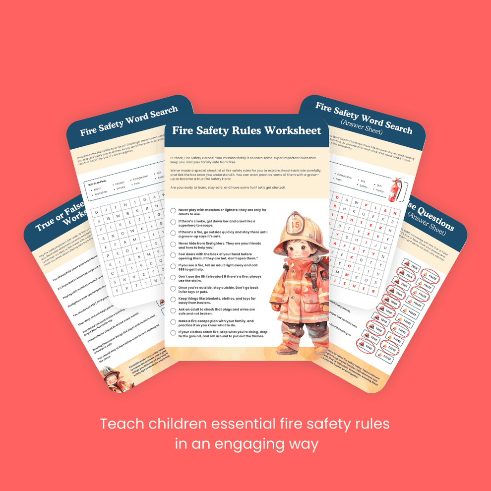 Fire Safety Rules Worksheet for Kids – HobbyScool