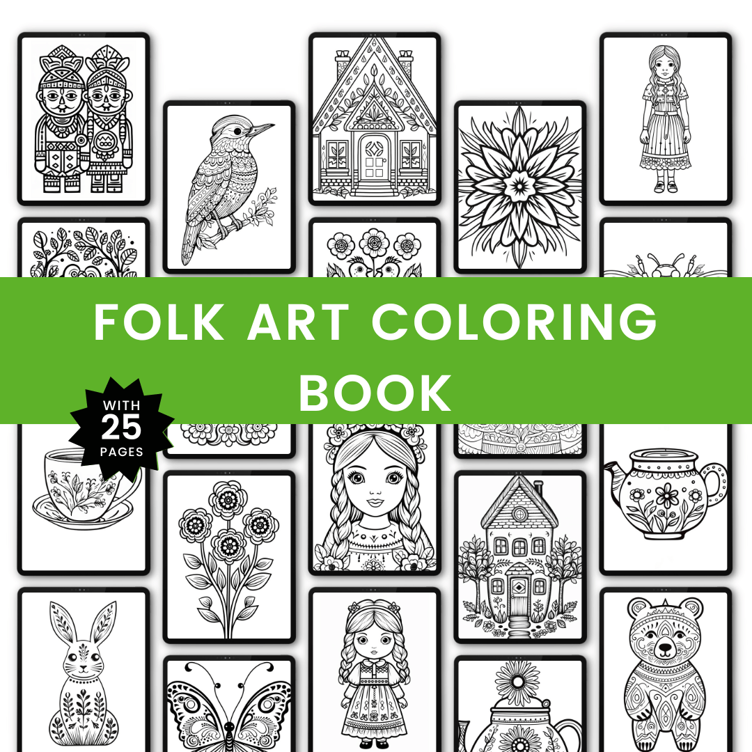 Folk Art Coloring Book