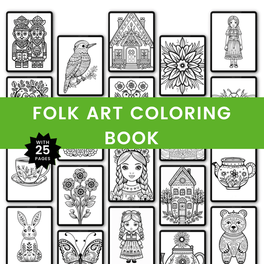 Folk Art Coloring Book