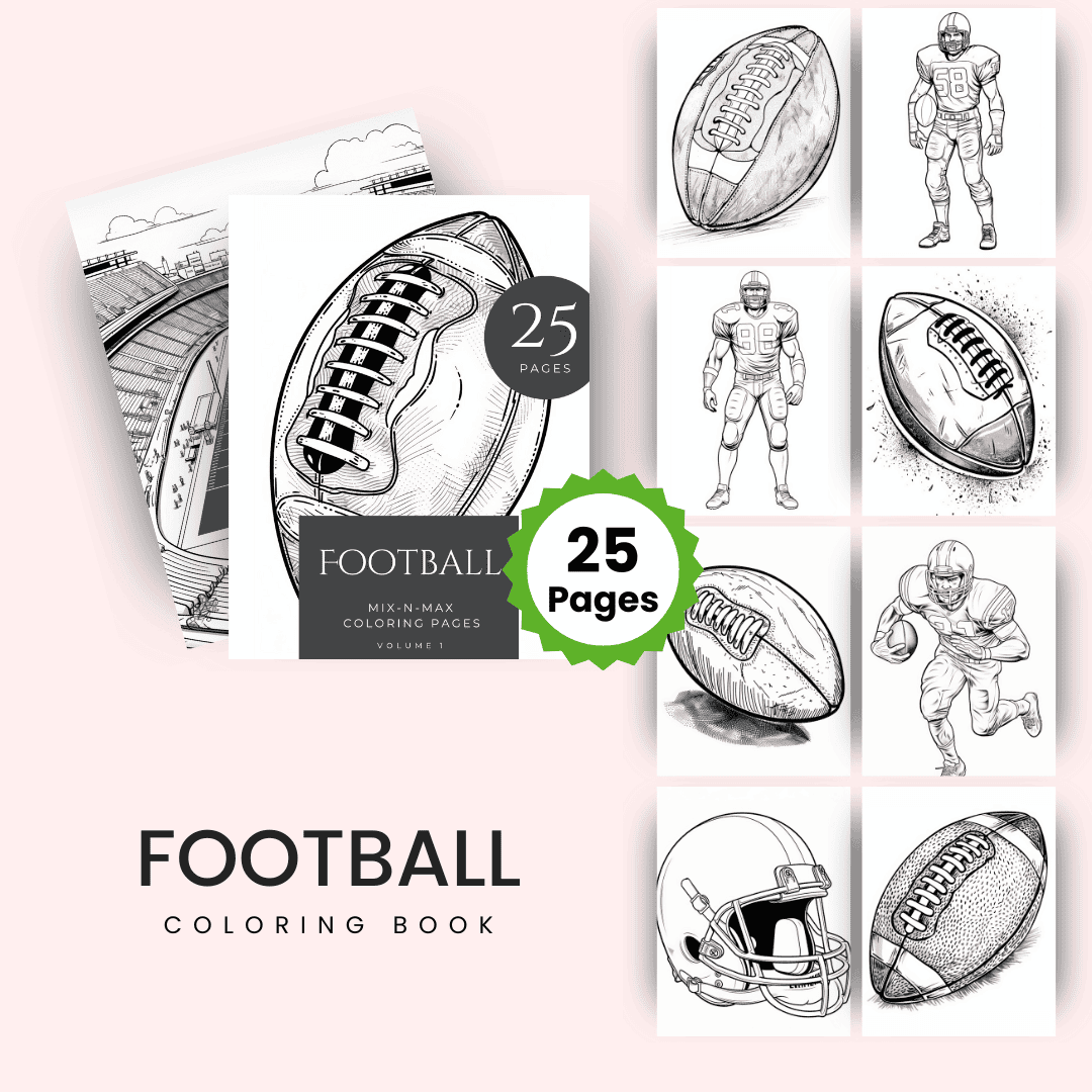 Football Coloring Book Mockup