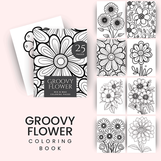 Groovy Flower Coloring Book