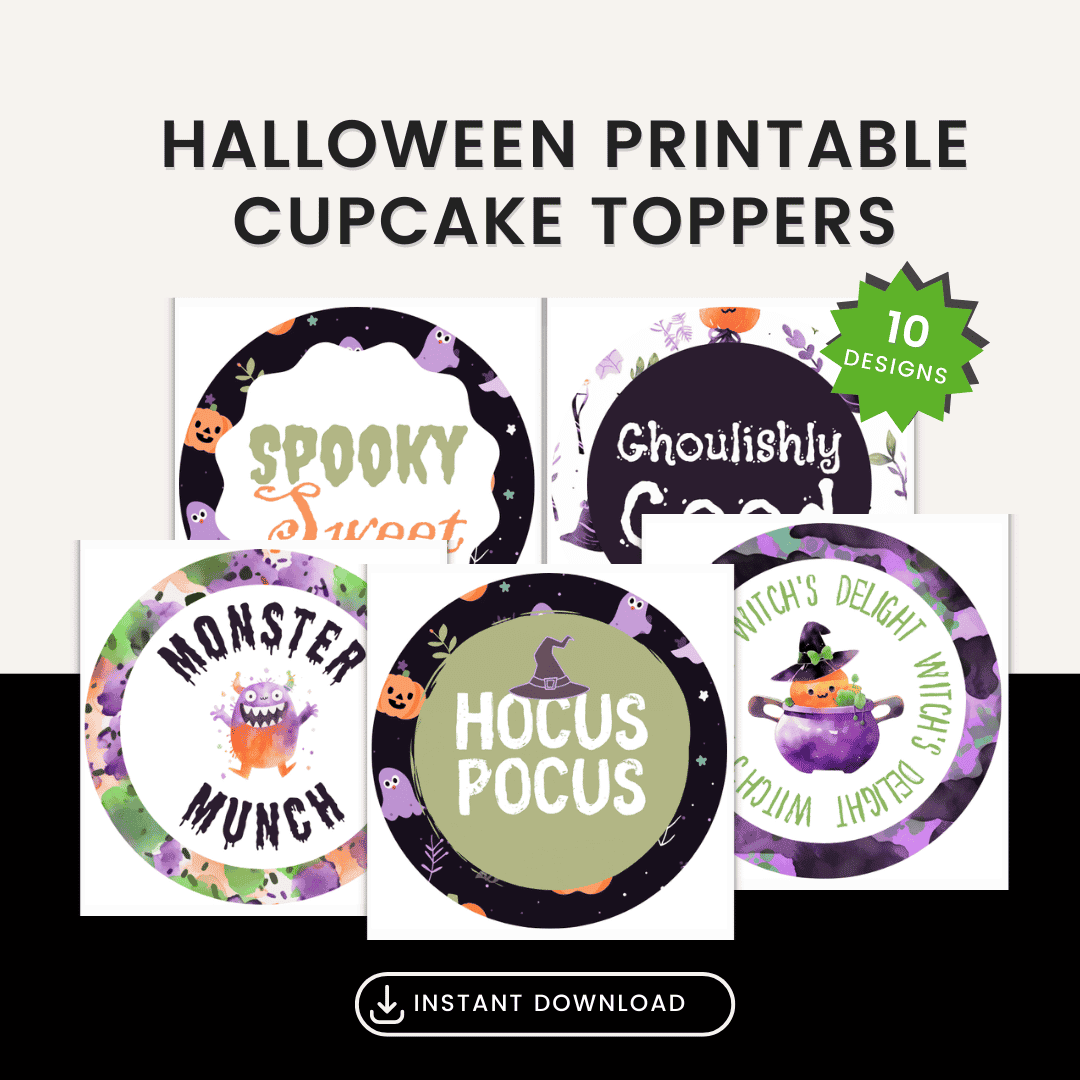 Halloween Printable Cupcake Toppers