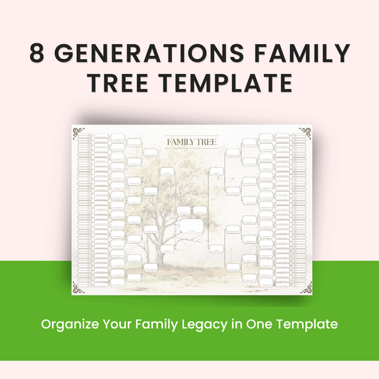 8 Generations Family Tree Template