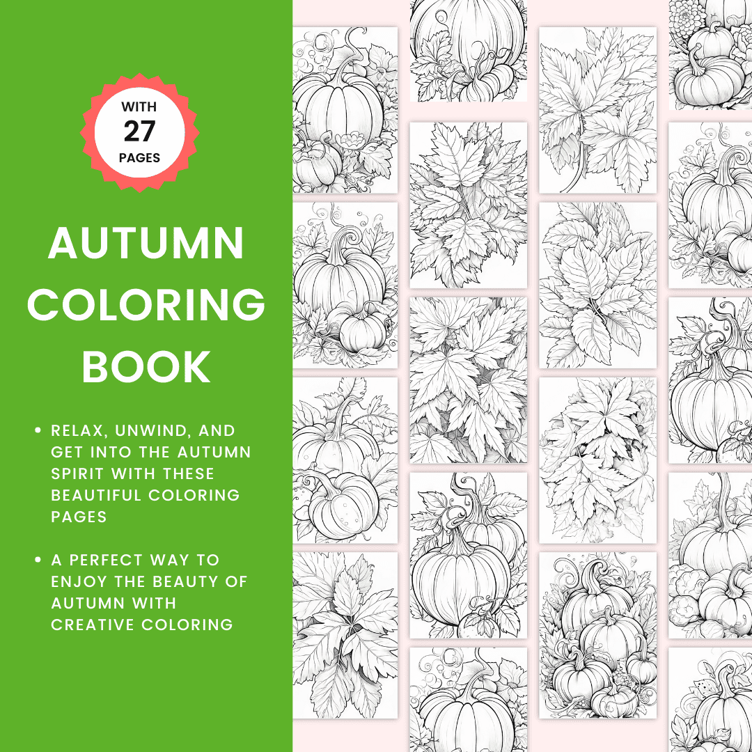 Color Books About Fall Autumn Coloring Book – HobbyScool